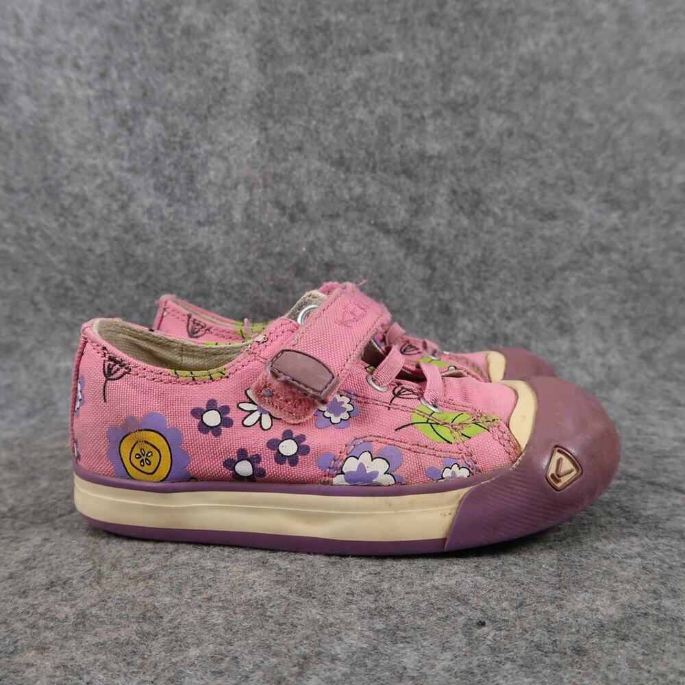 Keen Shoes Kids 9 Sneakers Casual Easy On Adjustable Strap Pink Flowers Active